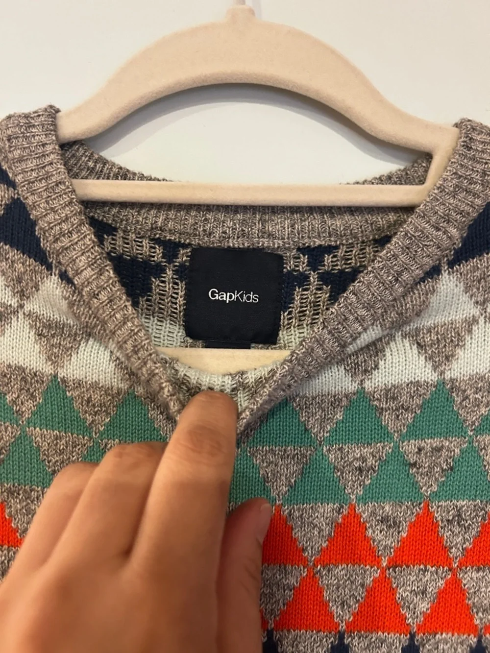 GAP Kids Multicolor Geometric Triangle Crewneck Sweater